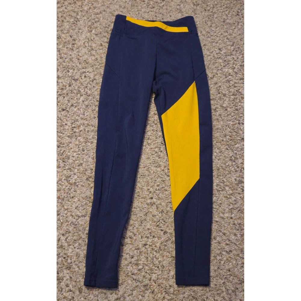 Gymshark Skinny‎ Leggings Women's Size Medium Navy Yellow Stretchy